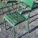 4 stackable garden armchairs wooden slats and metal tubes from the 50s