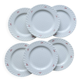 6 vintage porcelain dessert plates Fontebasso - Red polka dot design