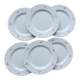 6 vintage porcelain dessert plates Fontebasso - Red polka dot design