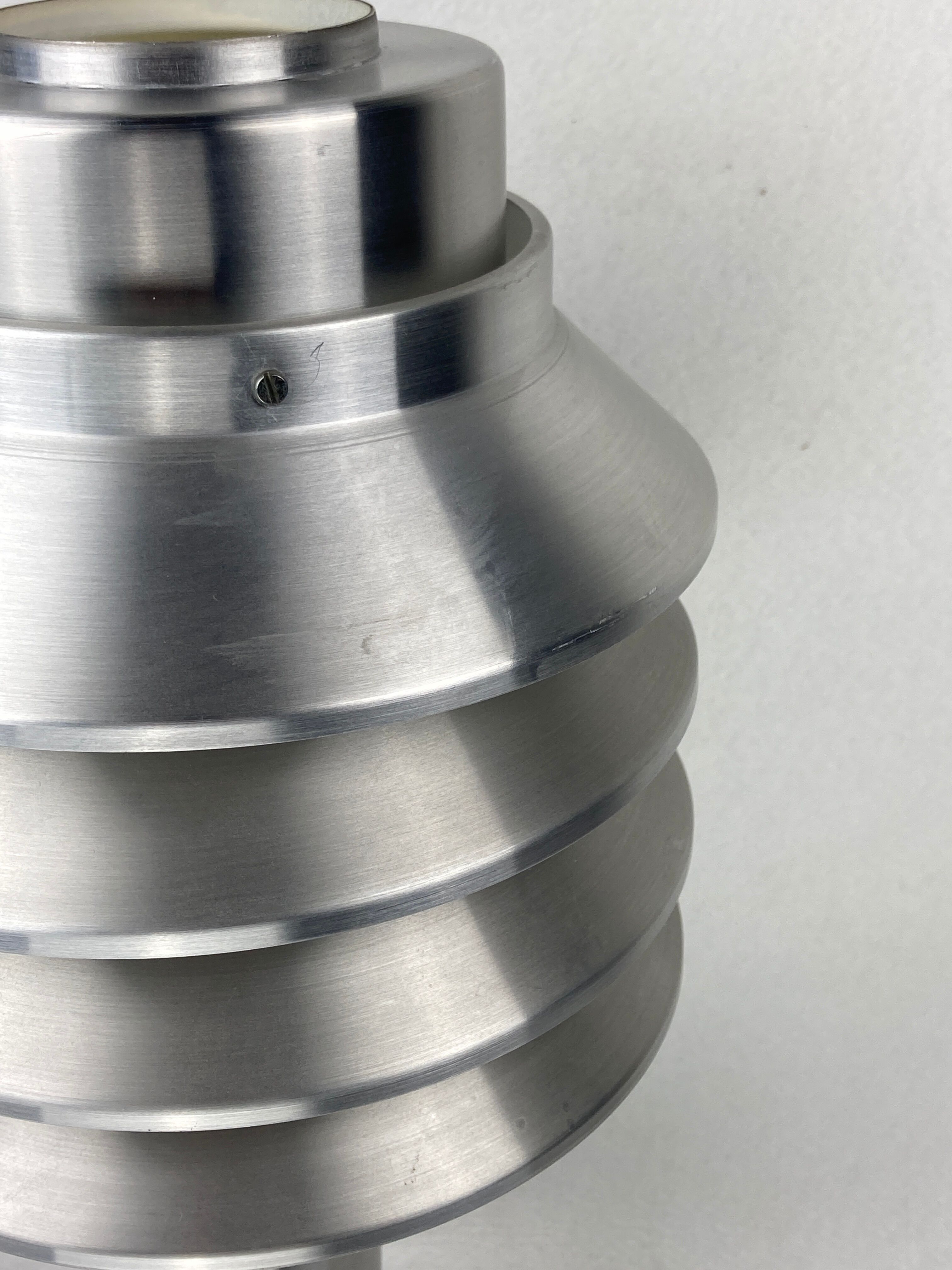 Space age aluminum mushroom dome lamp by Hans Agne Jakobsson for Markaryd, Sweden 1960s