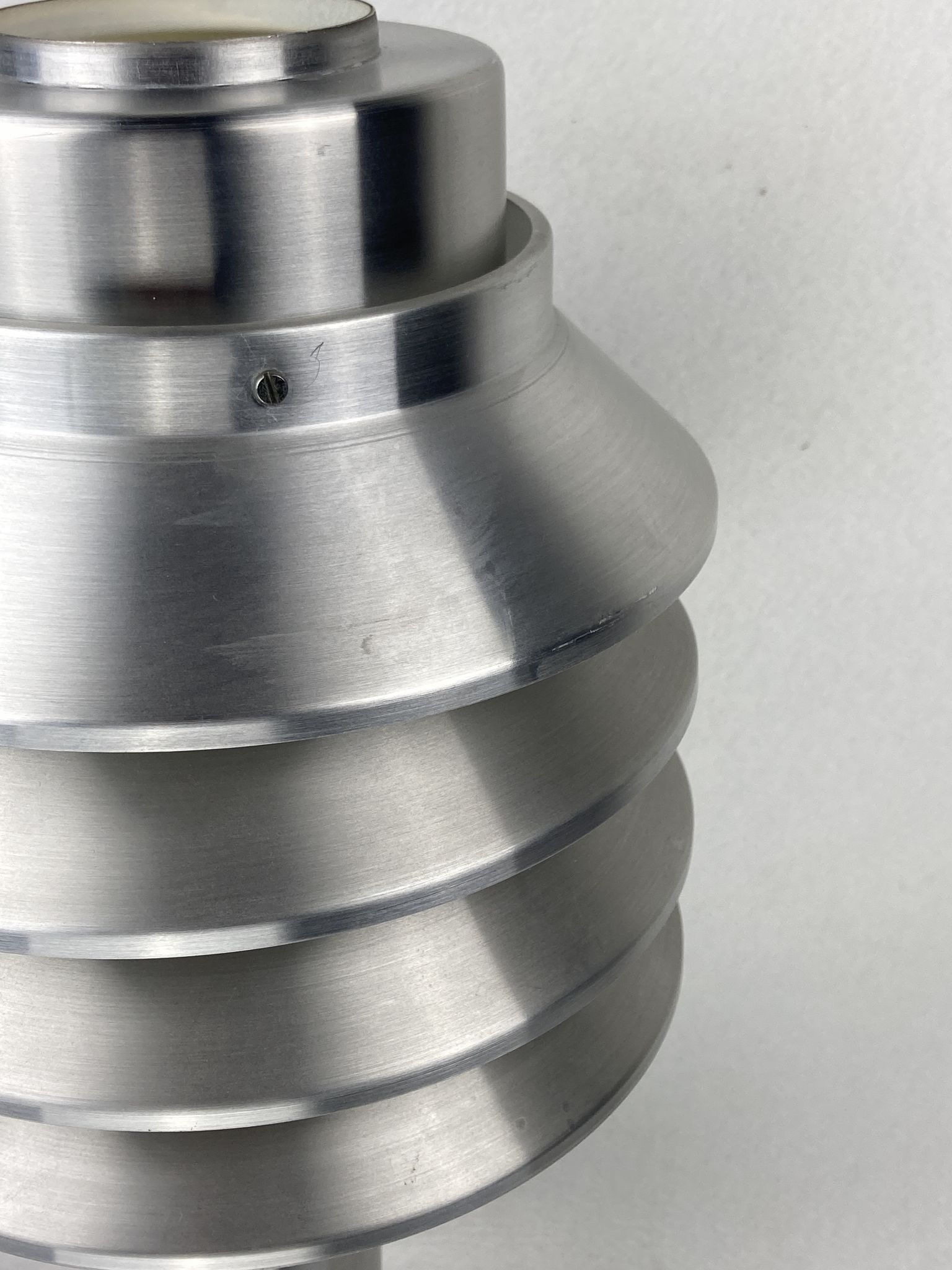 Space age aluminum mushroom dome lamp by Hans Agne Jakobsson for Markaryd, Sweden 1960s