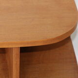 Oak-plated tripod bedside table 1950