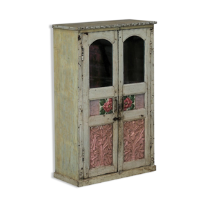 vitrine armoire buffet vitre bois vieux teck patine d'origine 87x41x137cm