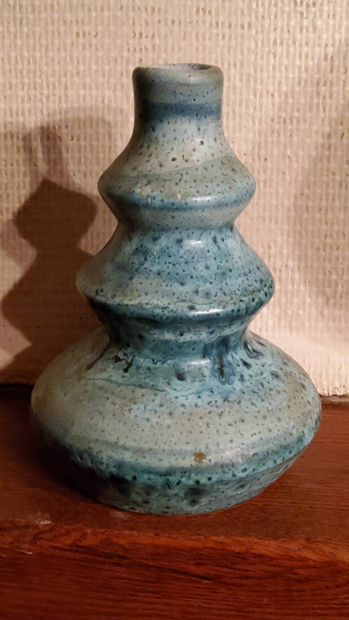 Designer vase by Jean Busson in glazed ceramic terracotta from Dinan