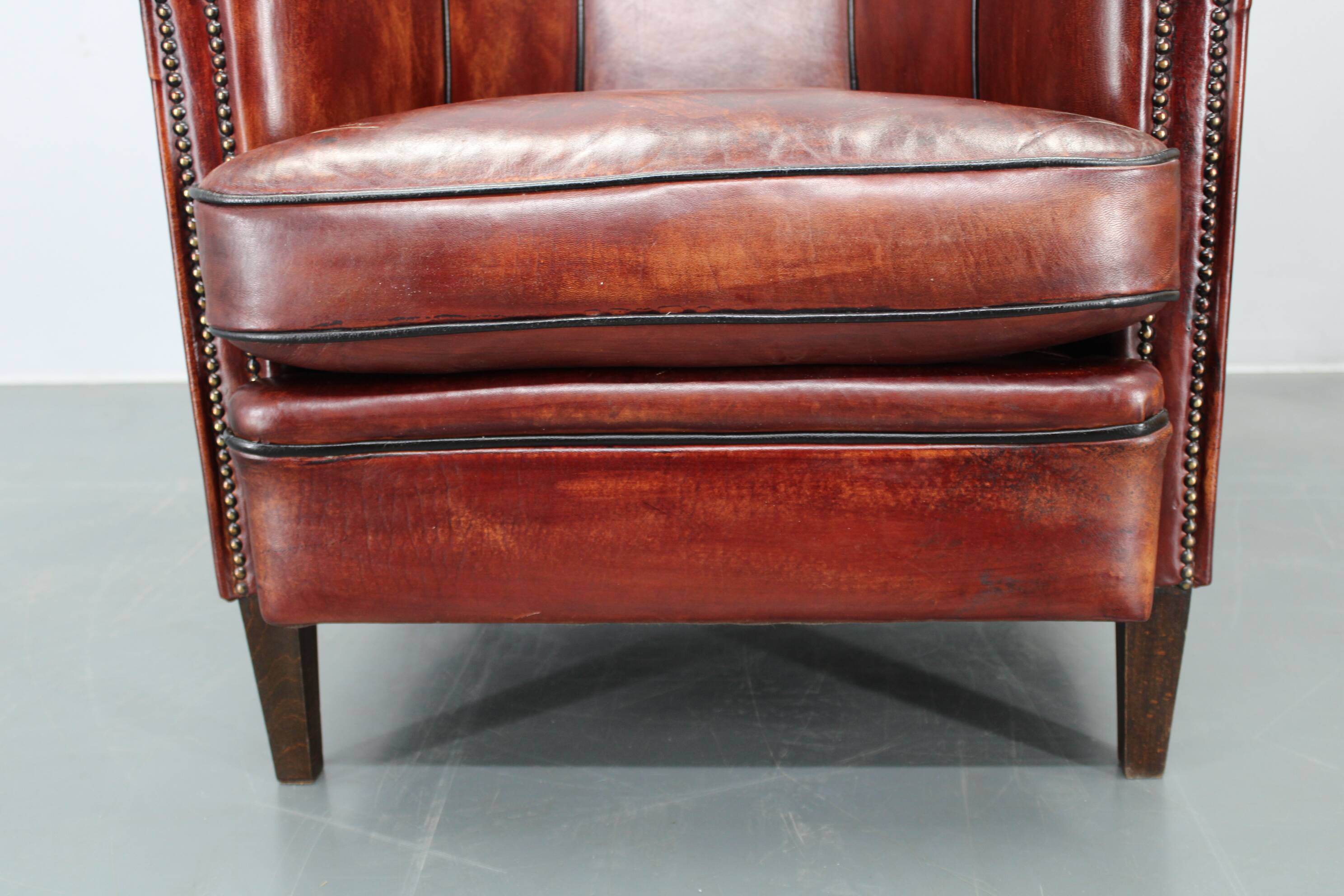 Fauteuil en cuir vintage, Tchécoslovaquie
