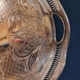 Silver metal serving tray