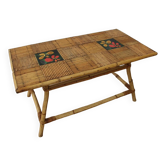 Audoux Minnet attribution rattan coffee table