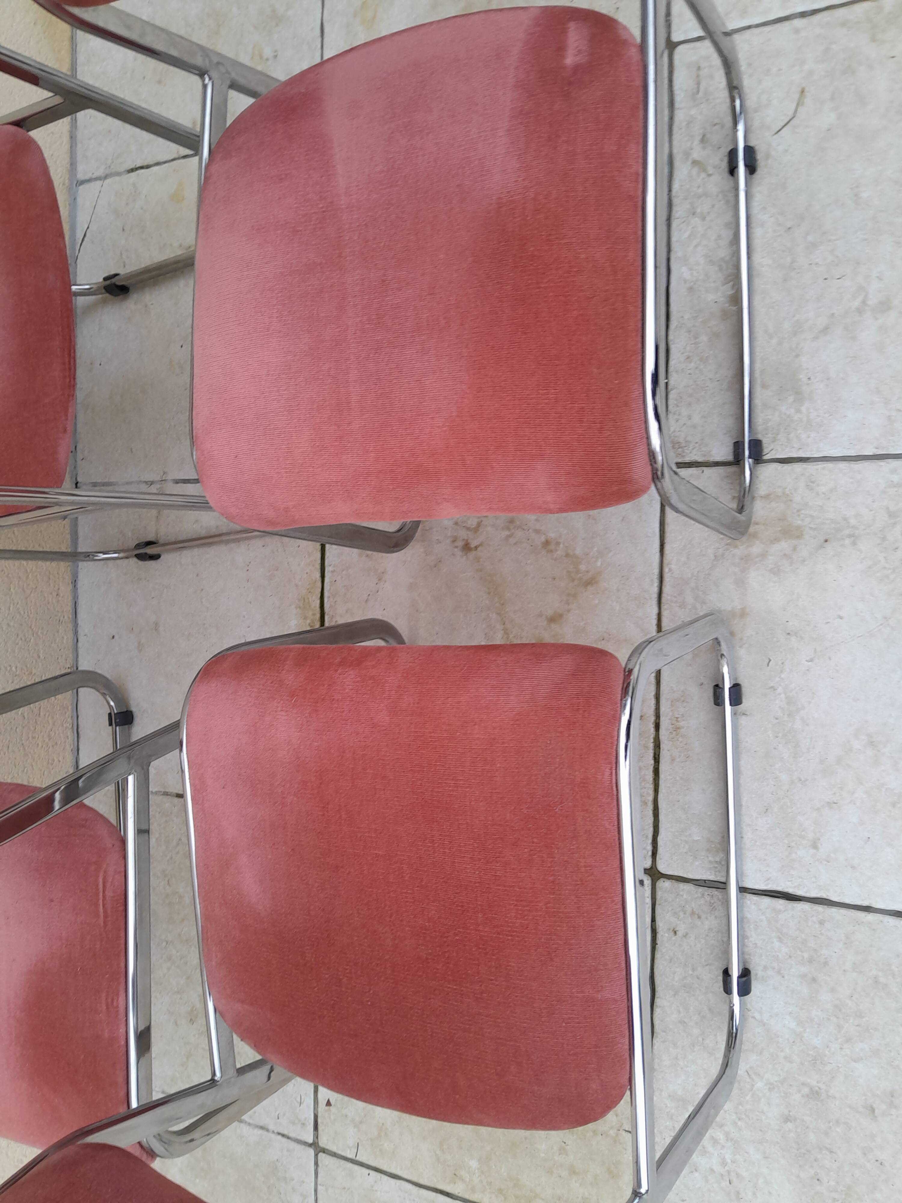4 vintage chrome chairs from the 70s