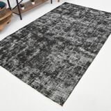 Black gray tones anatolian handmade vintage rug 260x158cm