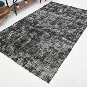 Black gray tones anatolian handmade vintage rug 260x158cm