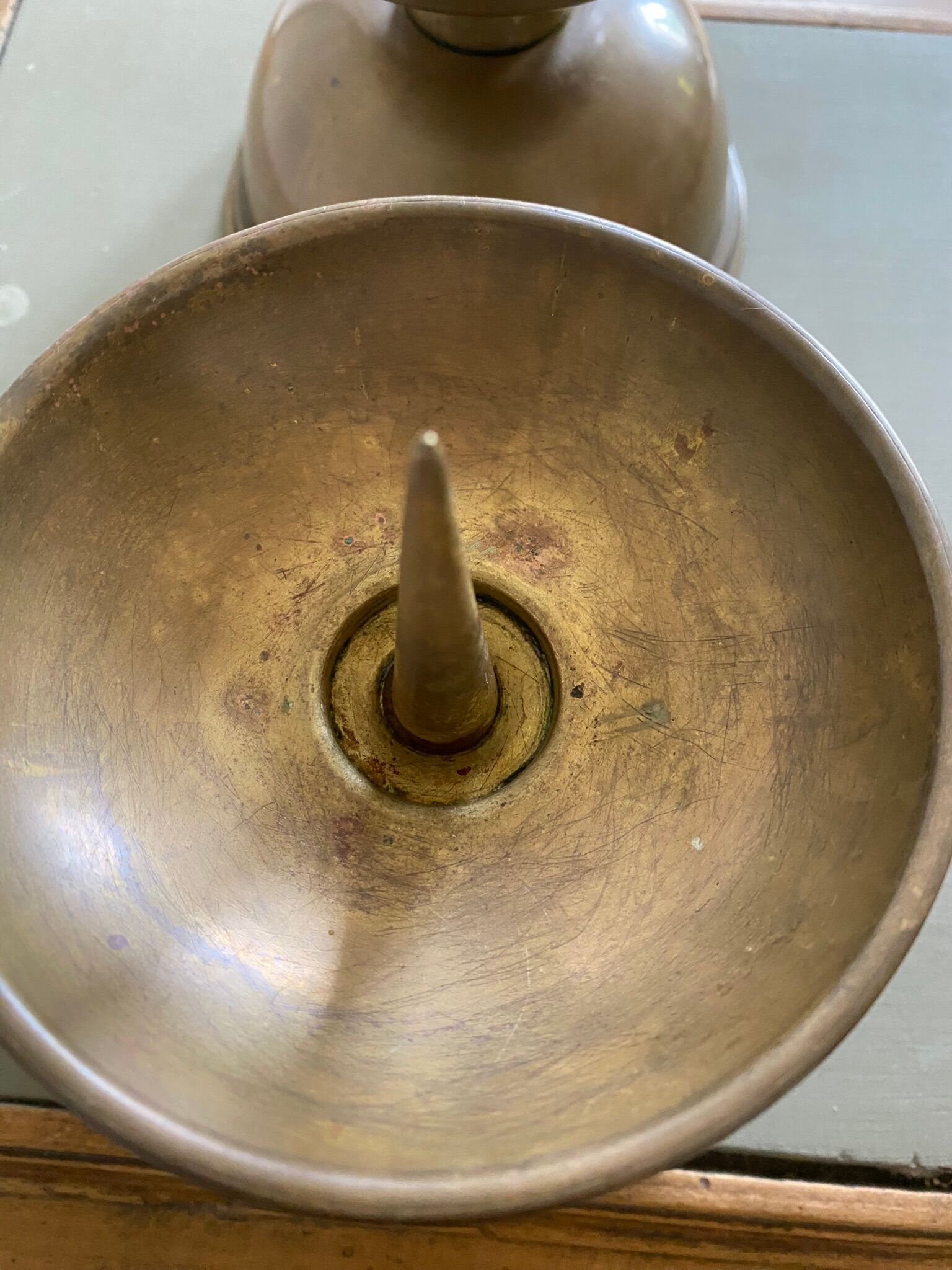 Pair of brass church candlesticks