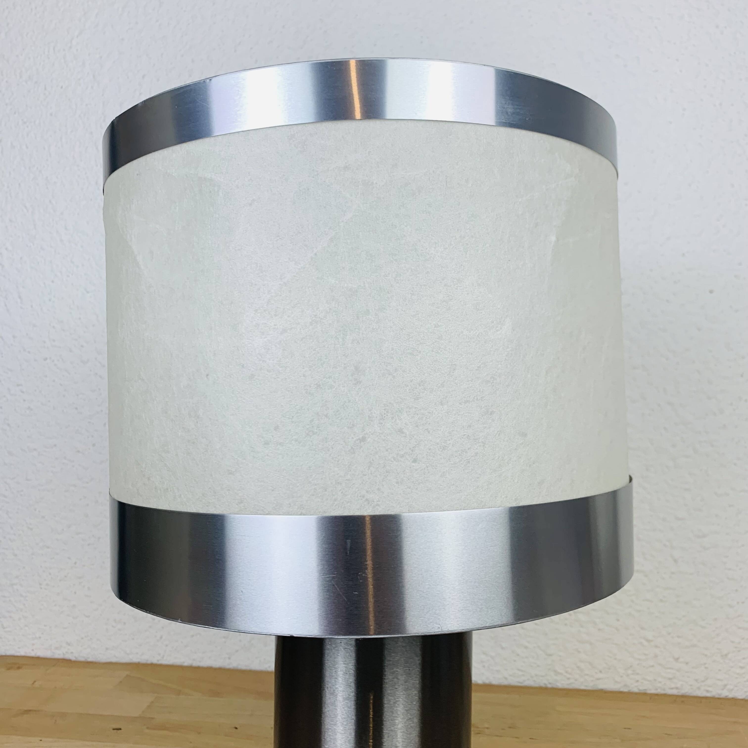 Reggiani cylinder lamp brushed metal 70s
