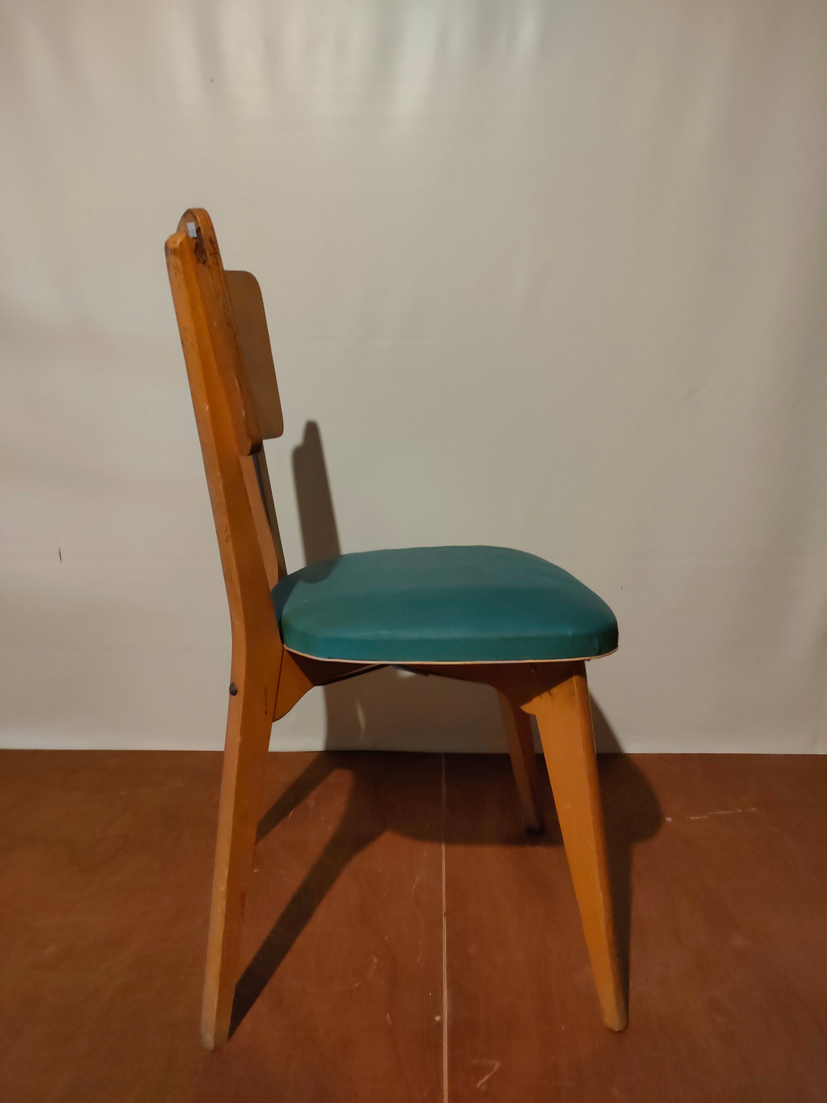 Set of 4 blue skai chairs