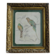 Dessin ancien français d'oiseaux, encadré