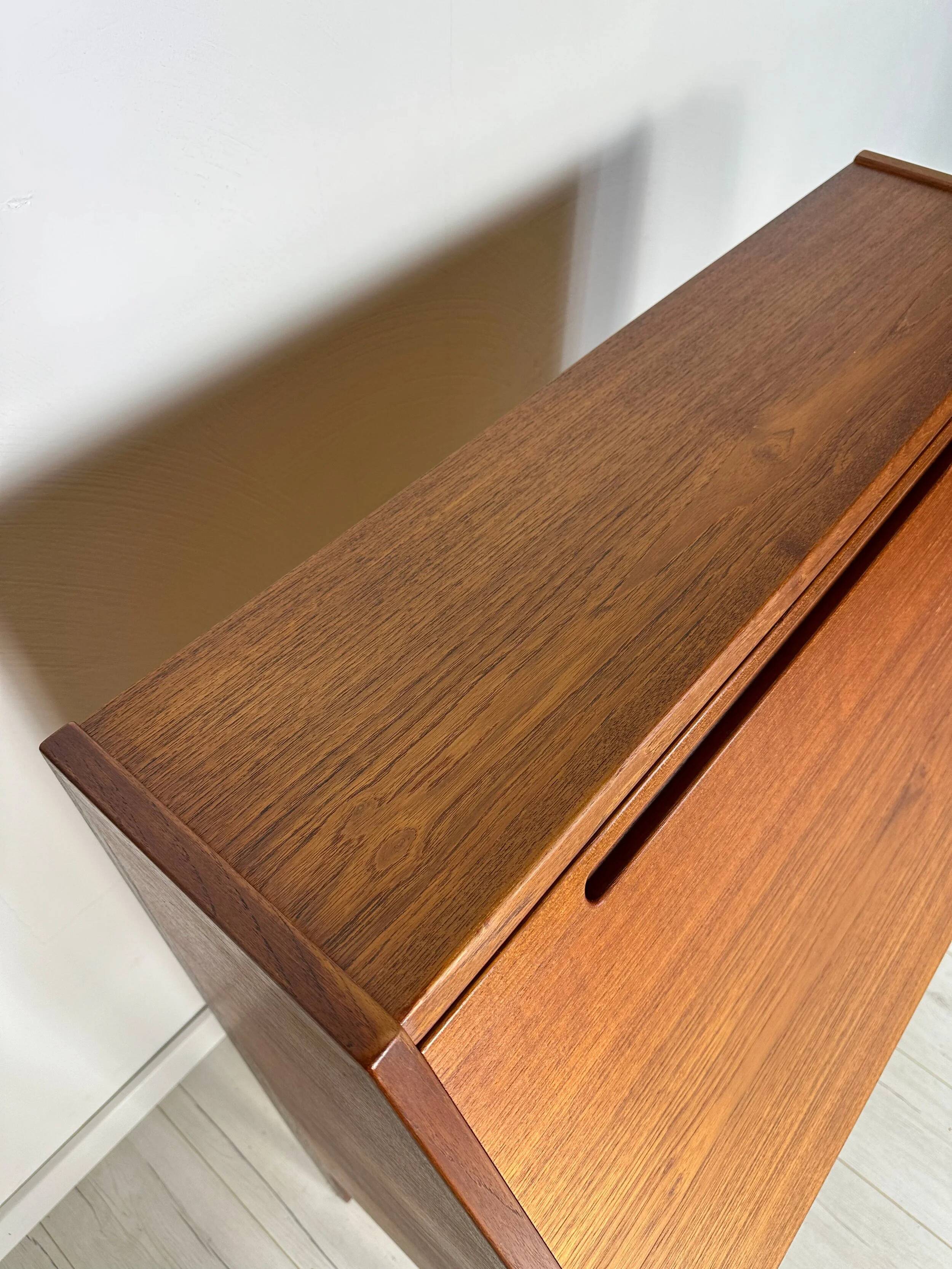 1960s Vintage Danish teak secretary by Kai Kristiansen for HNJ Møbler