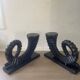 vintage sculptural bookends, ram's horns
