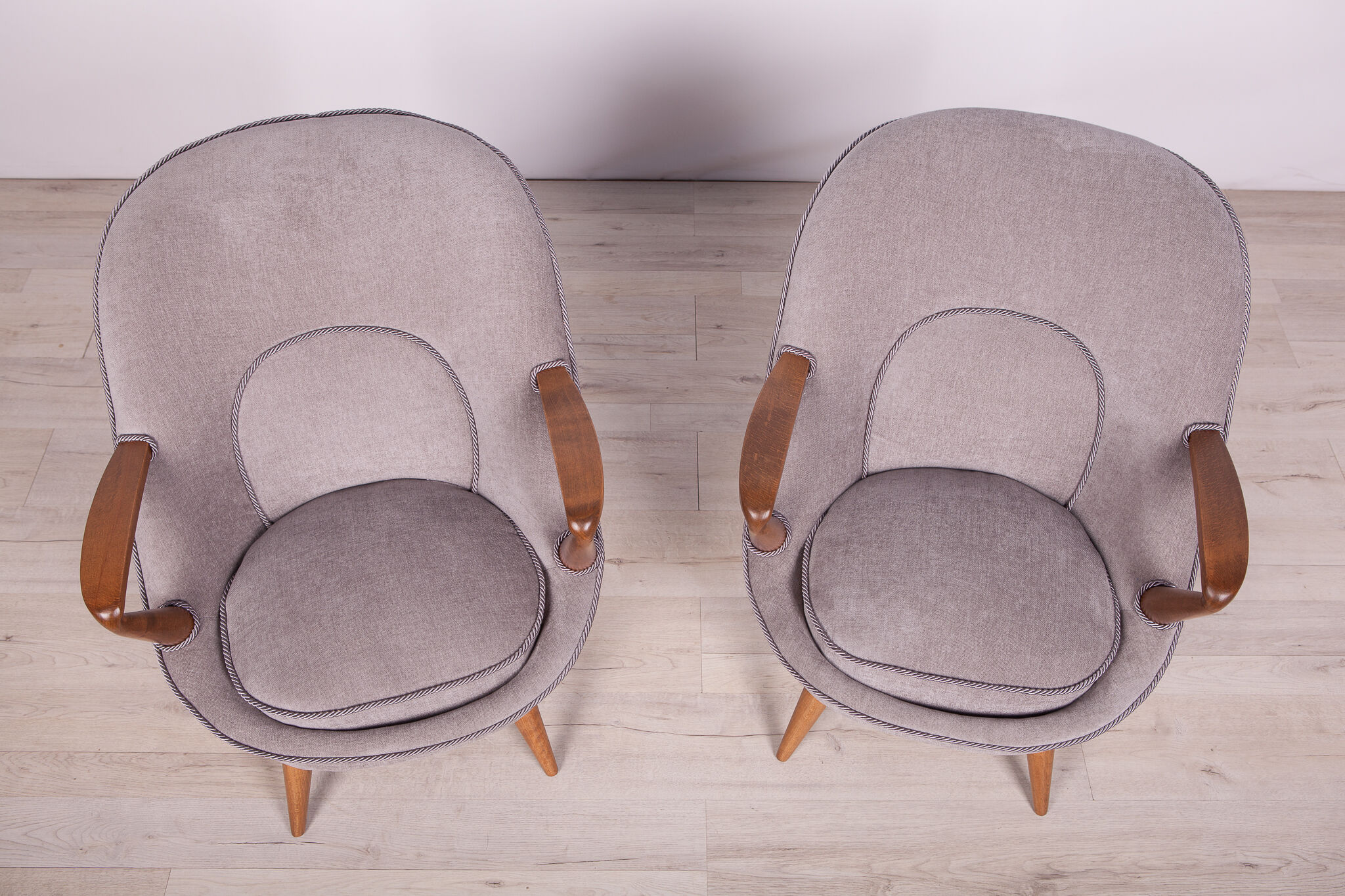 Model 345 Armchairs by J.Jędrychowicz & K.Racinowski for Poznan Furniture Factory, 1950s, Set of 2