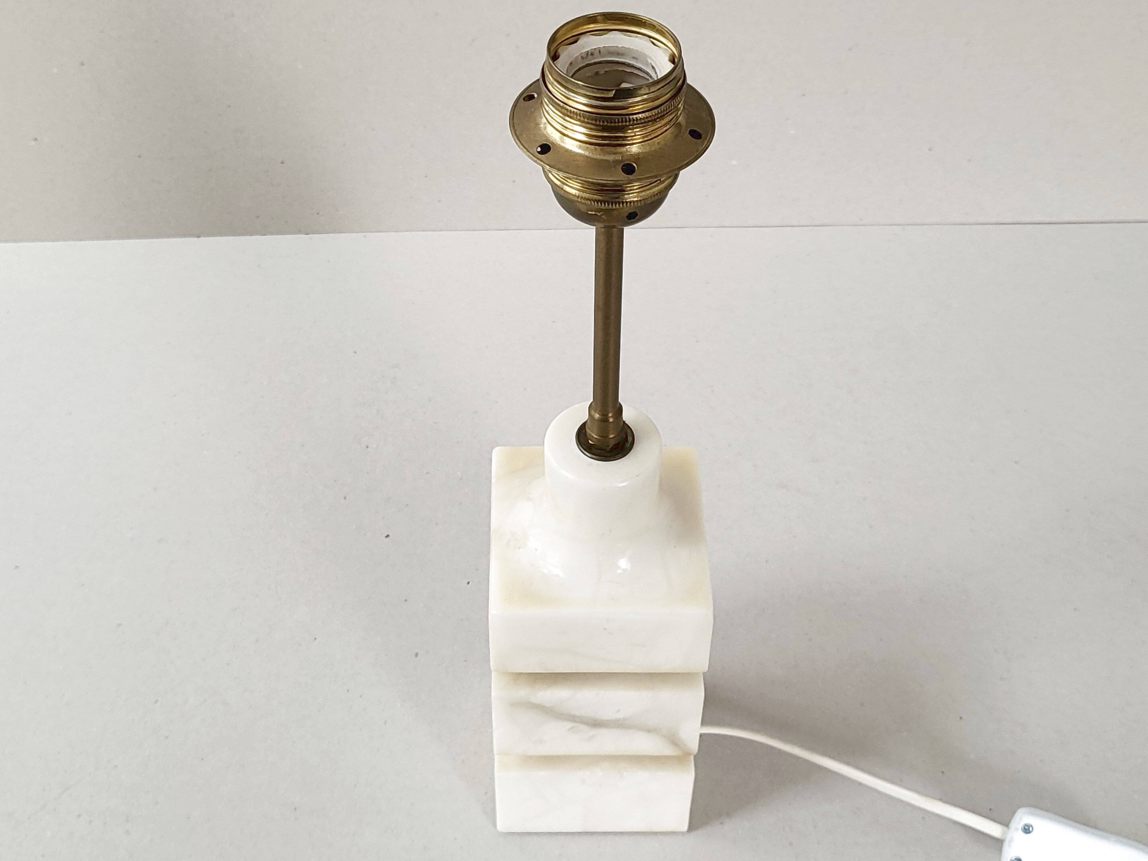 Vintage 1970 lamp in marble & brass