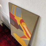 Abstract backhoe canvas