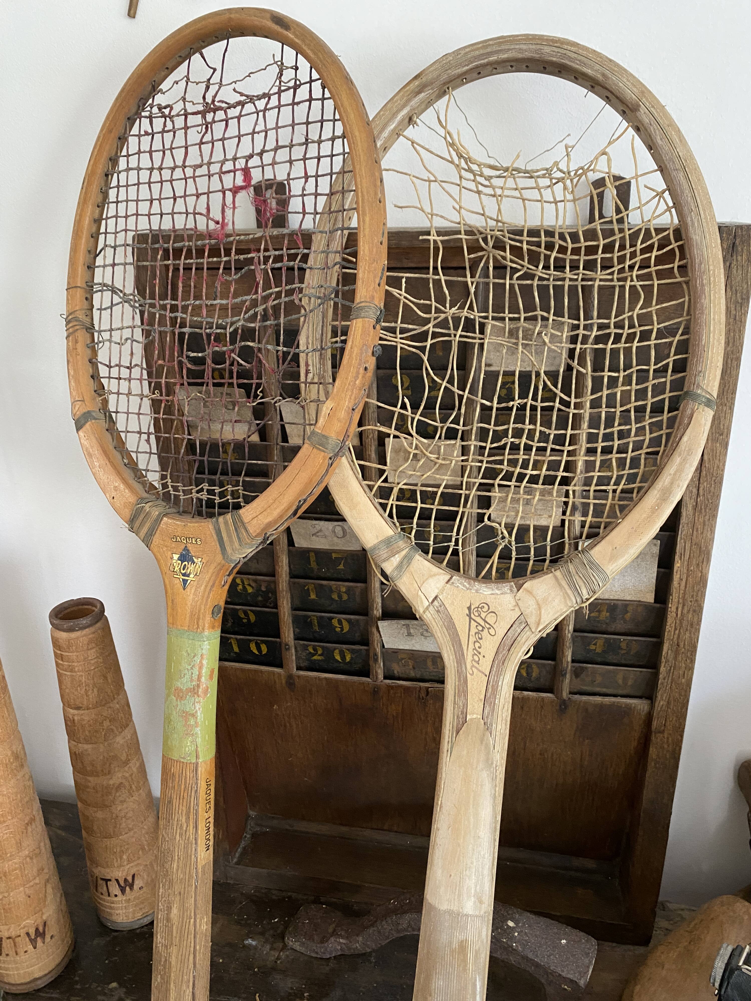 Pair of vintage tennis rackets