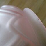 Art Deco pendant lamp in pink frosted glass