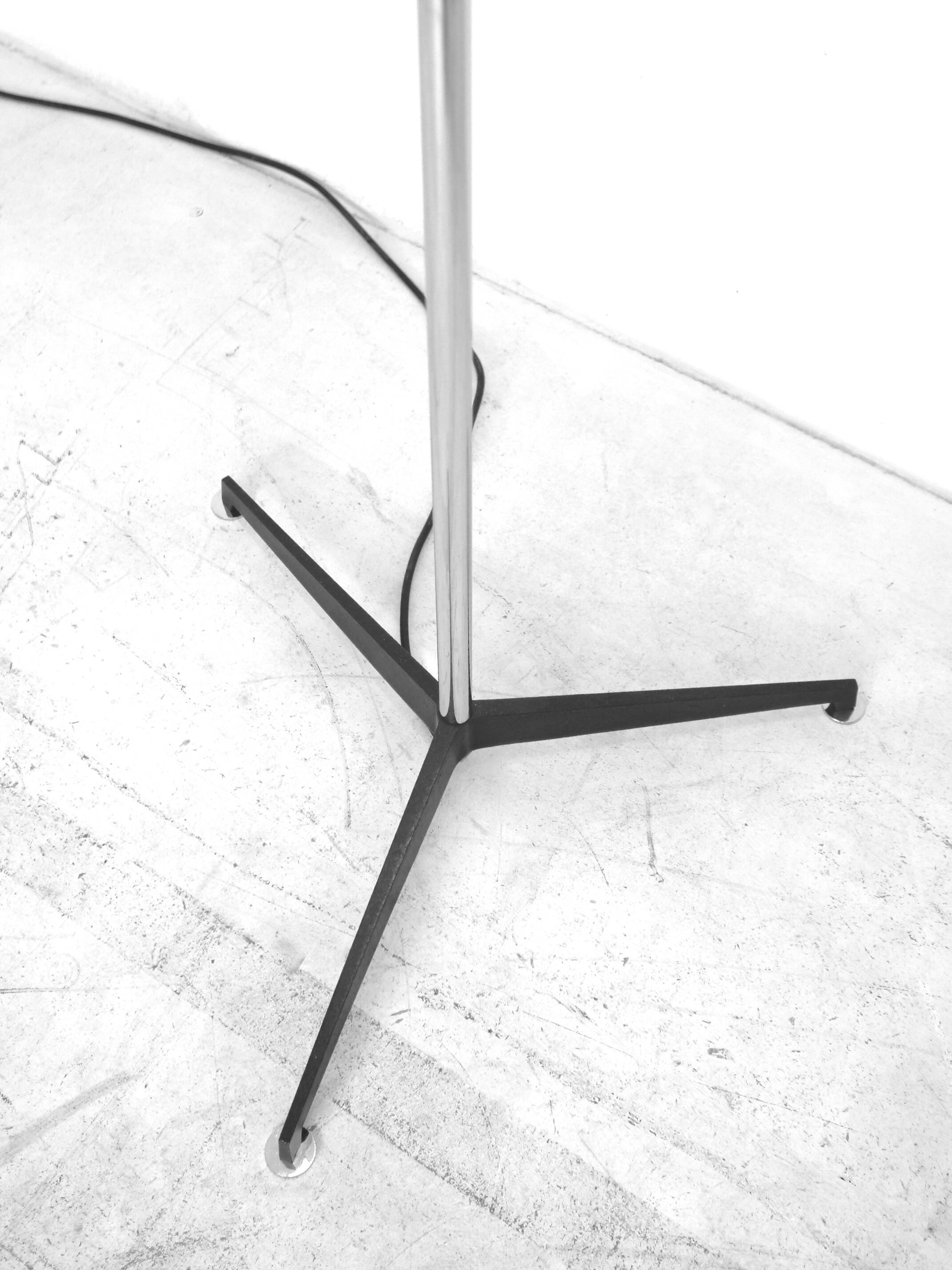 Chrome and black velvet Staff light floor lamp