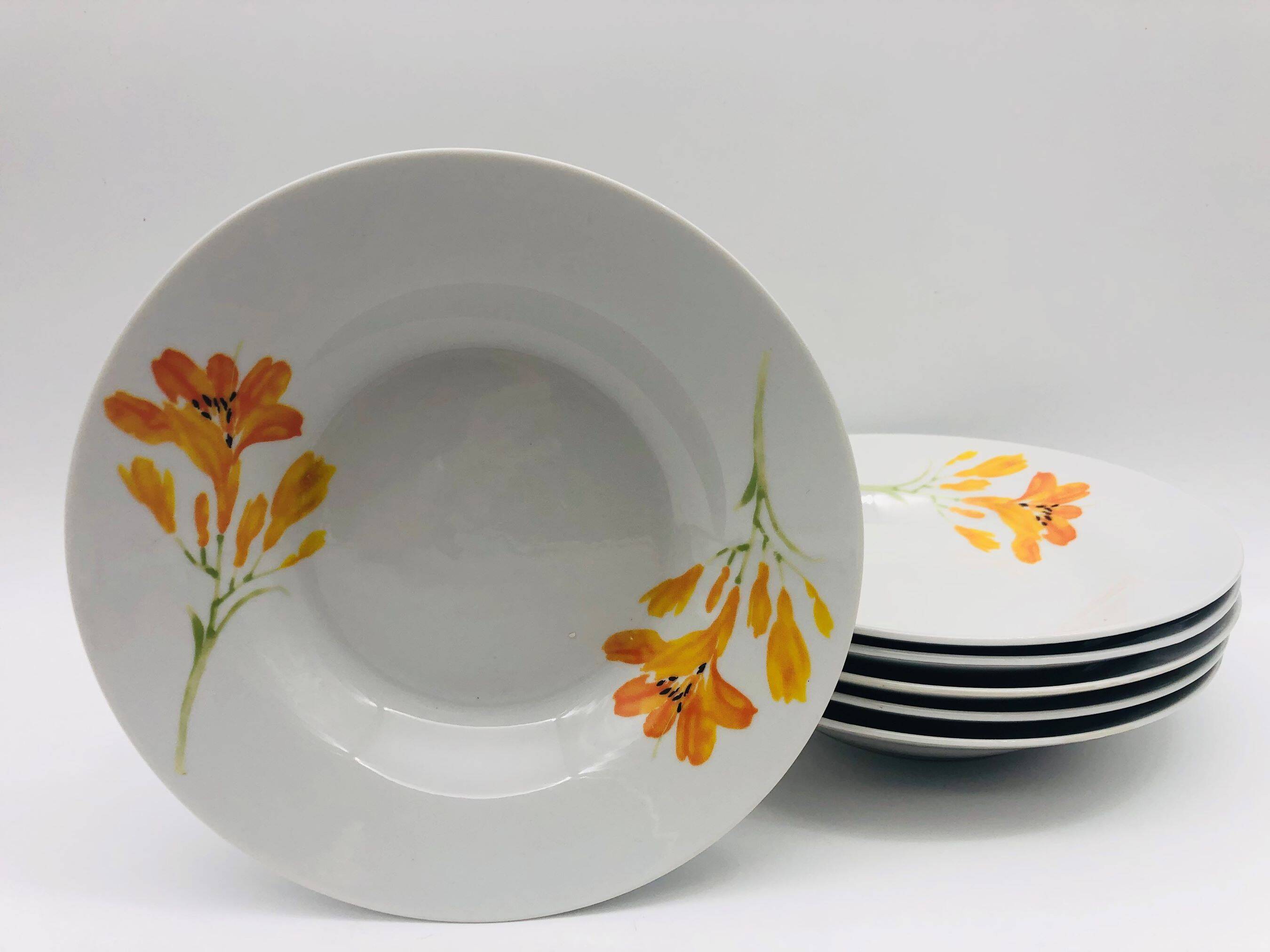 6 porcelain deep plates “chriss g. collection”