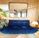 Togo 3-seater sofa in midnight blue velvet