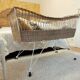 Rattan and wrought iron cradle