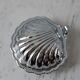 Butter dish / pocket tray shell silver metal 50s