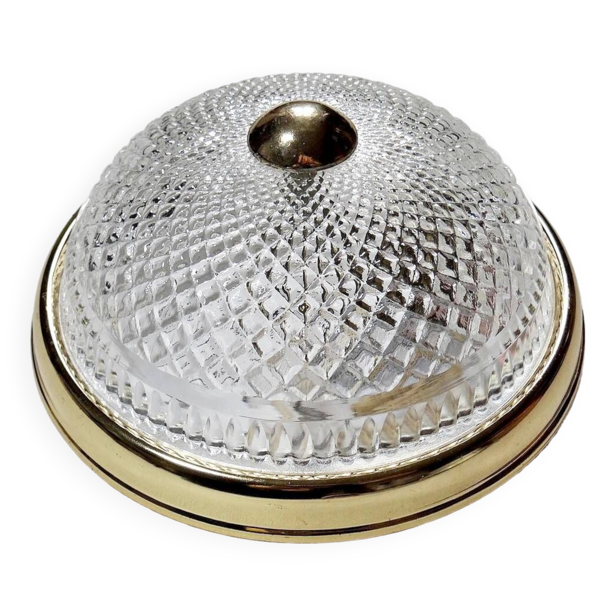 Vintage glass and gold metal globe ceiling light