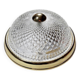 Vintage glass and gold metal globe ceiling light