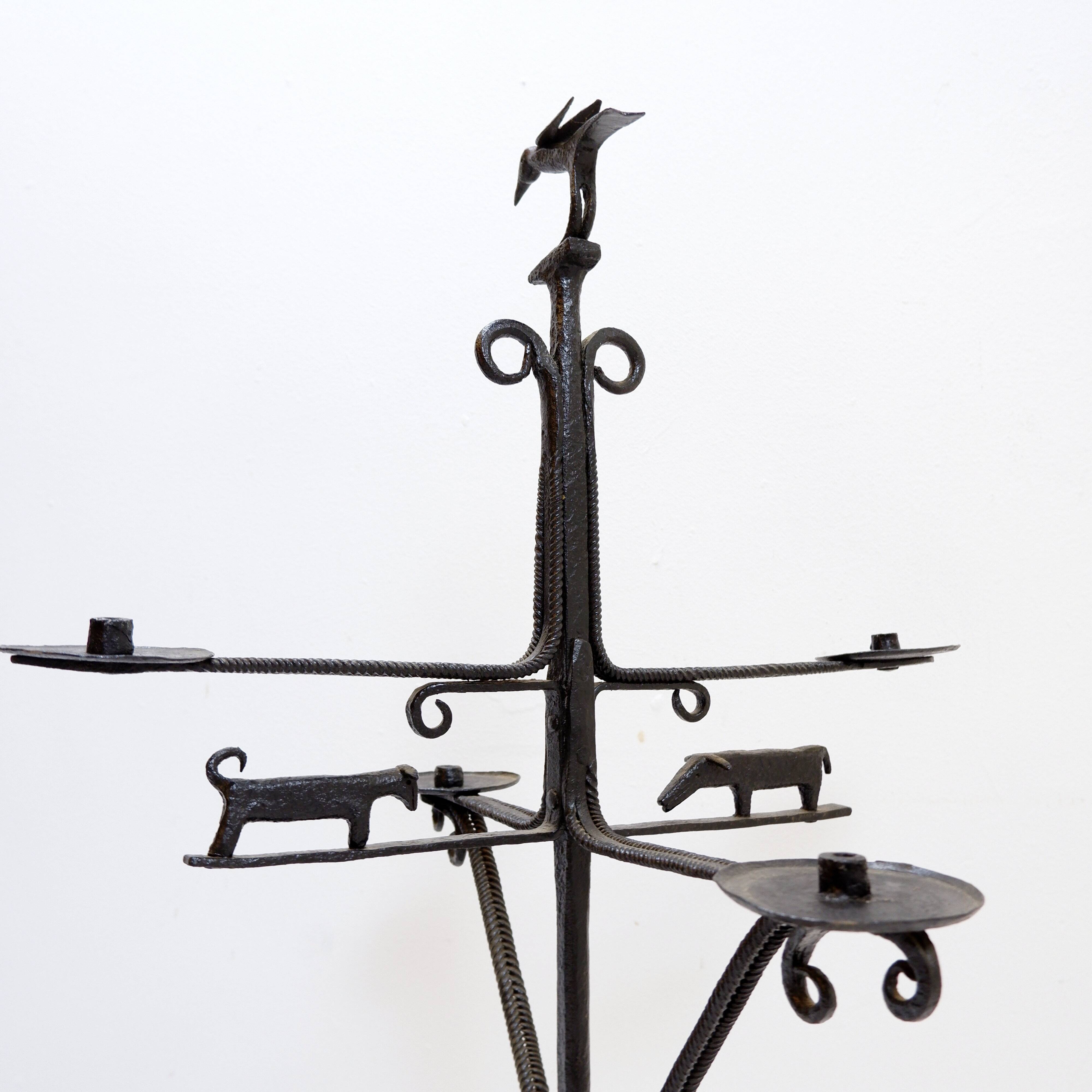 Wrought iron candle holder - France, 20th century