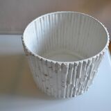Ceramic cache pot in bamboo style, Italy 1980, Hollywood Regency.