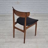 1960s, set of 5 Danish dining chairs, reupholstered, teak wood.
