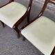 2 solid mahogany and beige fabric chairs, Louis Philippe style