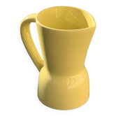Pitcher, Saint Clément yellow ceramic carafe made in France, vintage stamp and number