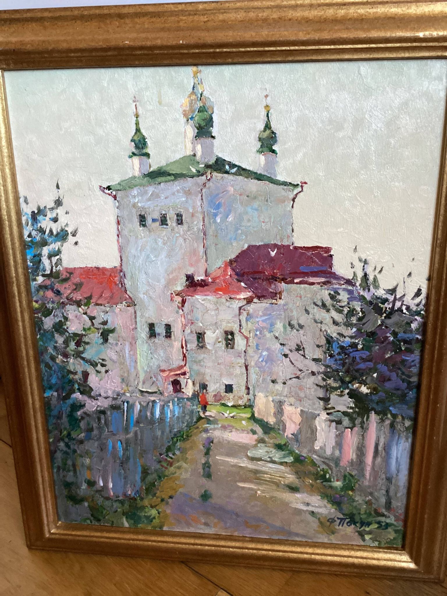 Old painting Oil on cardboard dimensions: height - 59 cm - width - 49 cm -
