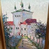 Old painting Oil on cardboard dimensions: height - 59 cm - width - 49 cm -