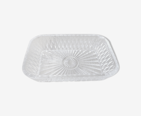 Ravier butter container in old molded glass