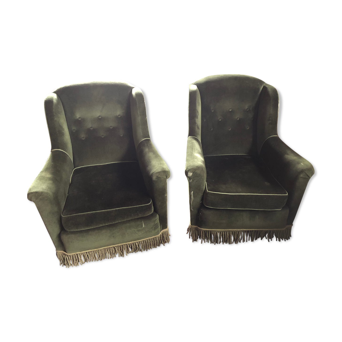 1940s green armchairs