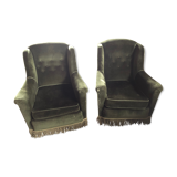 Fauteuils verts années 40
