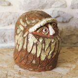 Enamelled terracotta head signed