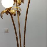 3-globe gilded metal floor lamp