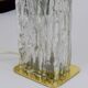 Pair of large glass ice table lamps by J.T. Kalmar "Frankenberg" with illuminated base.