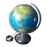 Old world map globe terrestrial grange batelière paris vintage #a356
