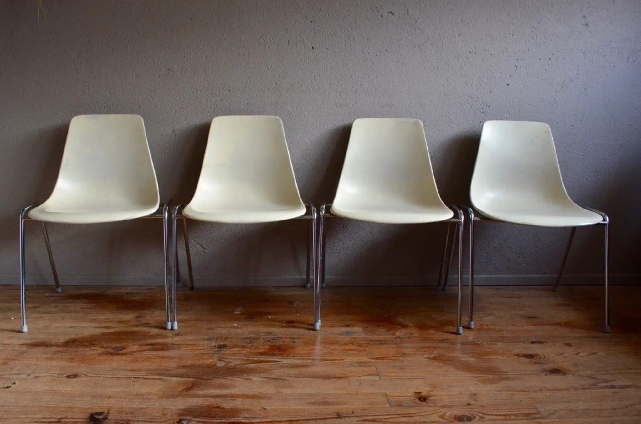 Set of 4 Georg Leowald chairs for Wilkhahn, mid-century design from the 1950s.