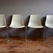 Set of 4 Georg Leowald chairs for Wilkhahn, mid-century design from the 1950s.