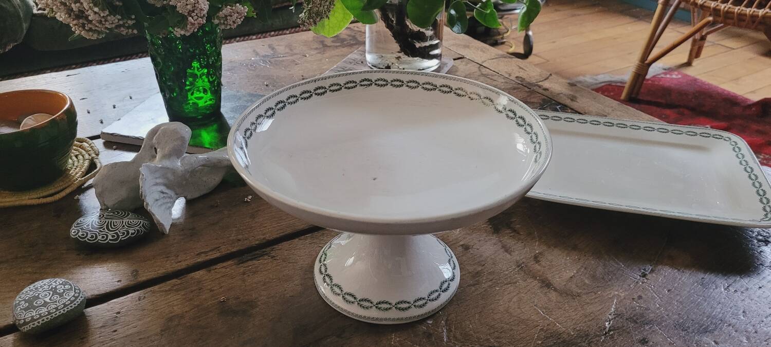 Sarreguemines iron earth compote dish