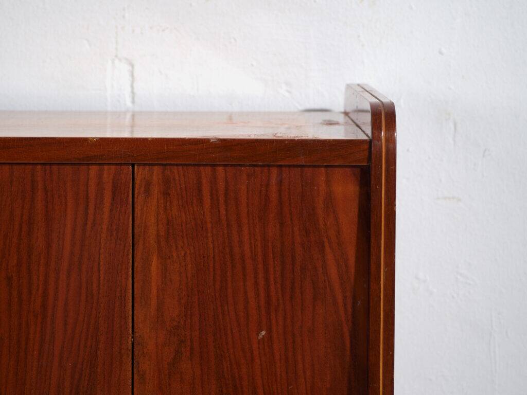 Mid-century buffet in walnut veneer with tapered legs – Czechoslovakia, circa 1960